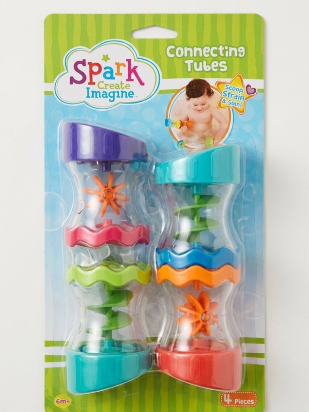 New Spark Create Imagine Connecting Tubes Bath Toy - 4 pc set